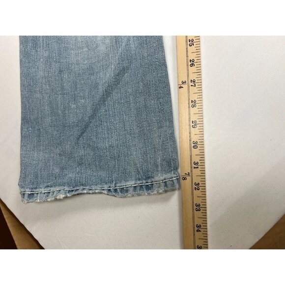 Rock Revival Men Ty 31 Relaxed Straight Blue Denim Jeans Thick Stitch Y2K - Picture 10 of 13